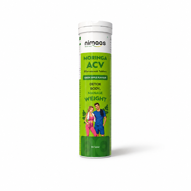 Nimaas Moringa ACV Effervescent | 15 Tablets | Green Apple