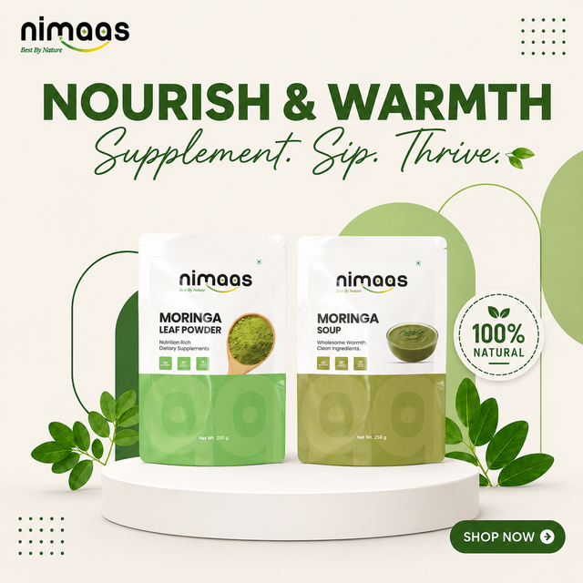 Nimaas Moringa Leaf Powder + Soup Combo | Natural Nutrition Bundle