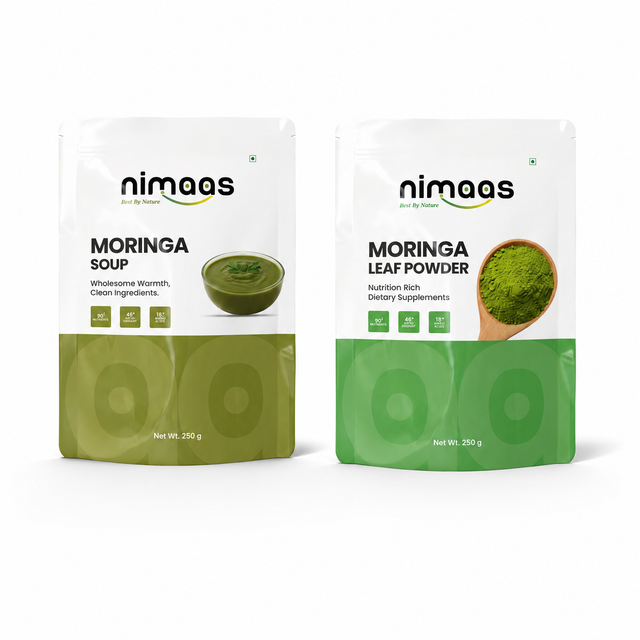 Nimaas Moringa Leaf Powder + Soup Combo | Natural Nutrition Bundle