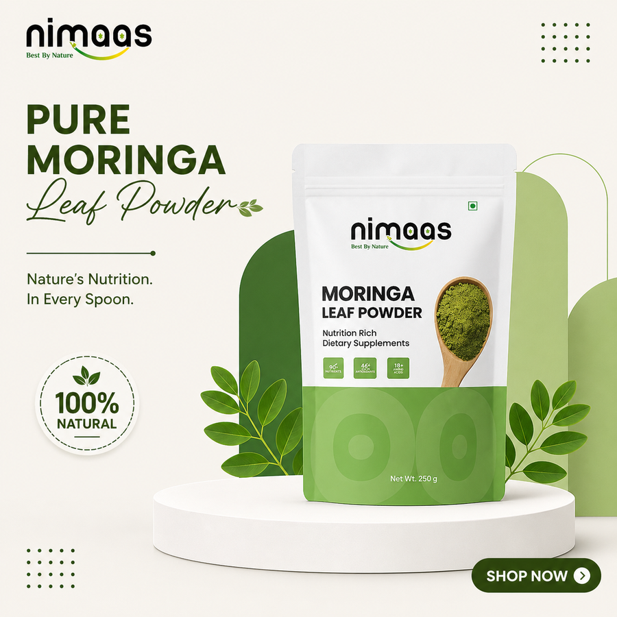 Nimaas Moringa Leaf Powder | Pure Farm-grown Superfood | Best By Nature