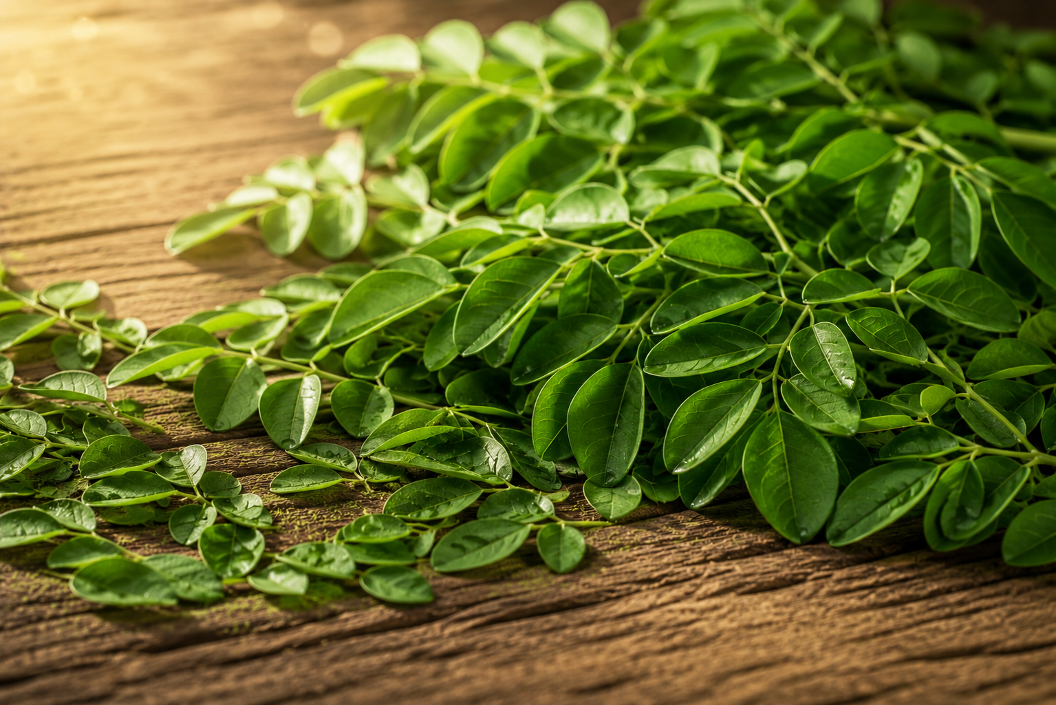 Fresh Moringa leaves — key superfood ingredient in every Nimaas product